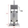 Stainless Steel Commercial Sausage Stuffer,Dual Speed Vertical Sausage Maker 32LB/15L, Meat Filler with 4 Stuffing Tubes