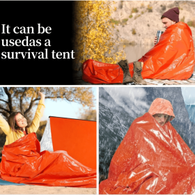 Portable Lightweight Emergency Sleeping Bag, Blanket, Tent - Thermal Bivy Sack For Camping, Hiking, And Outdoor Activities - Windproof And Waterproof (Option: Orange-Tent)