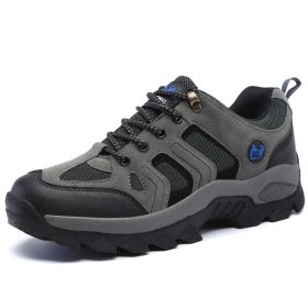 Waterproof Mens Hiking Sneakers Mountain Climbing Shoes Men Outdoor Trekking Sport Shoes Men Non-Slip Hunting Trekking Boots (Color: Gray, size: 44)