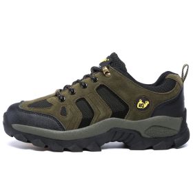 Waterproof Mens Hiking Sneakers Mountain Climbing Shoes Men Outdoor Trekking Sport Shoes Men Non-Slip Hunting Trekking Boots (Color: Army Green, size: 48)