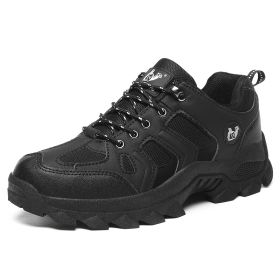 Waterproof Mens Hiking Sneakers Mountain Climbing Shoes Men Outdoor Trekking Sport Shoes Men Non-Slip Hunting Trekking Boots (Color: Black, size: 41)