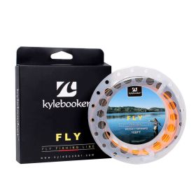 Kylebooker Fly Fishing Line with Welded Loop Floating Weight Forward Fly Lines 100FT WF 3 4 5 6 7 8 (Color: Grey+Orange, size: WF8F)