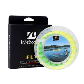 Kylebooker Fly Fishing Line with Welded Loop Floating Weight Forward Fly Lines 100FT WF 3 4 5 6 7 8 (Color: Fluo Yellow+Fluo Green, size: WF4F)