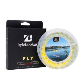 Kylebooker Fly Fishing Line with Welded Loop Floating Weight Forward Fly Lines 100FT WF 3 4 5 6 7 8 (Color: Moss Green+Gold, size: WF4F)